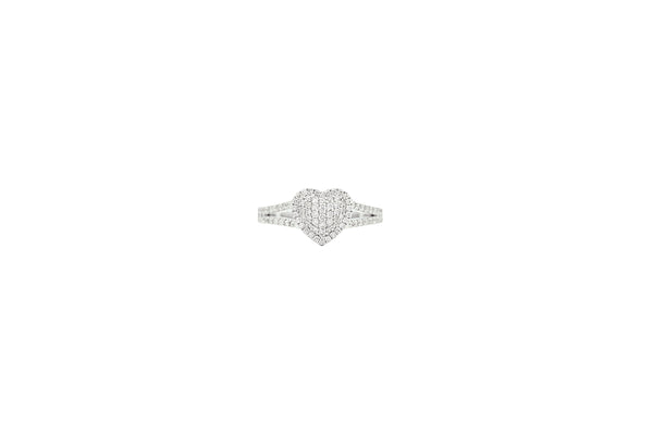 14K White Gold Heart Shaped Ladies Ring (0.52 ctw)