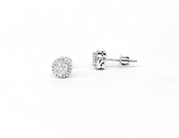 Diamond Cluster Stud Earrings (.35 ct. t.w.) in 14K White Gold